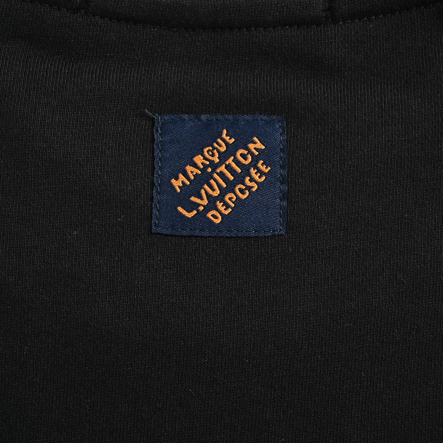 Louis Vuitton/Louis Vuitton leather label letter embroidered crew neck sweatshirt
